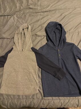 Carter's Grey Hooded Pullover with Navy Sleeves & Navy Hooded Knit